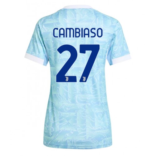 Stroje piłkarskie Juventus Andrea Cambiaso #27 Koszulka Wyjazdowej dla damskie 2025-26 Krótki Rękaw